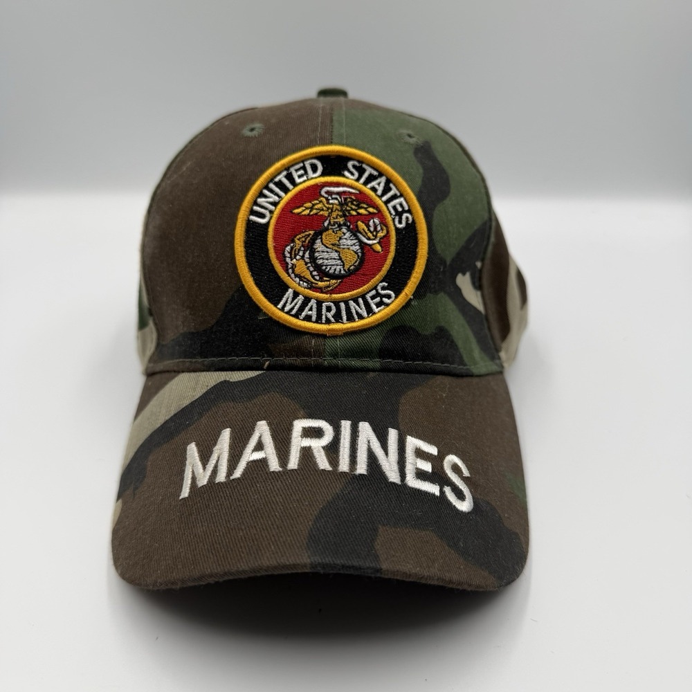 US Marines‎ Camo Hat Strapback Military Cap Embroidered Eagle Globe
